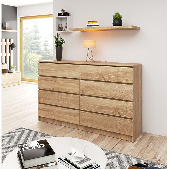 COMMODE K160 8TIROIRS CLP PK CHÊNE SONOMA