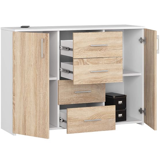 COMMODE K45 PK BLANC / CHÊNE SONOMA