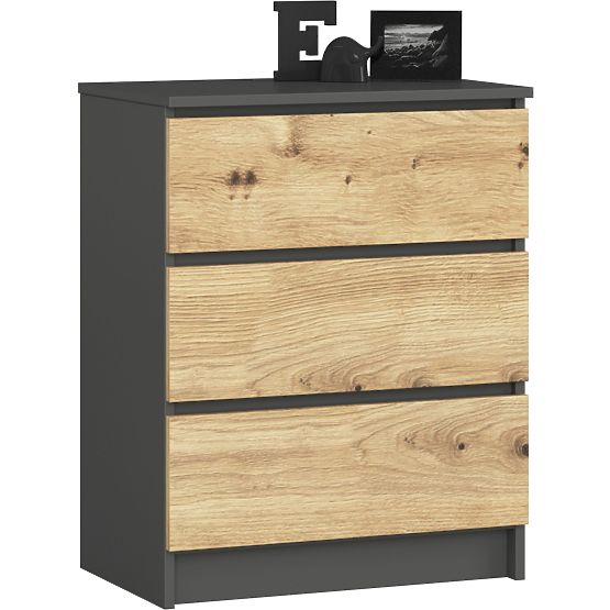 COMMODE K60 3TI CLP GRIS GRAPHITE / CHÊNE ARTISAN