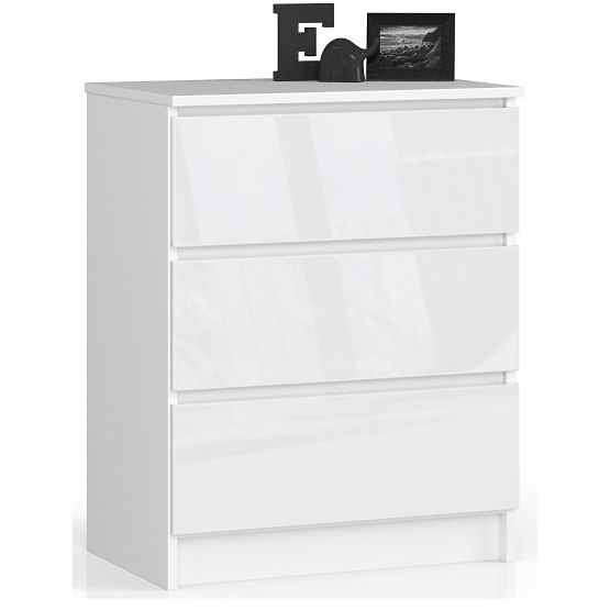 COMMODE K60 3TIROIRS CLP PK BLANC BRILLANT