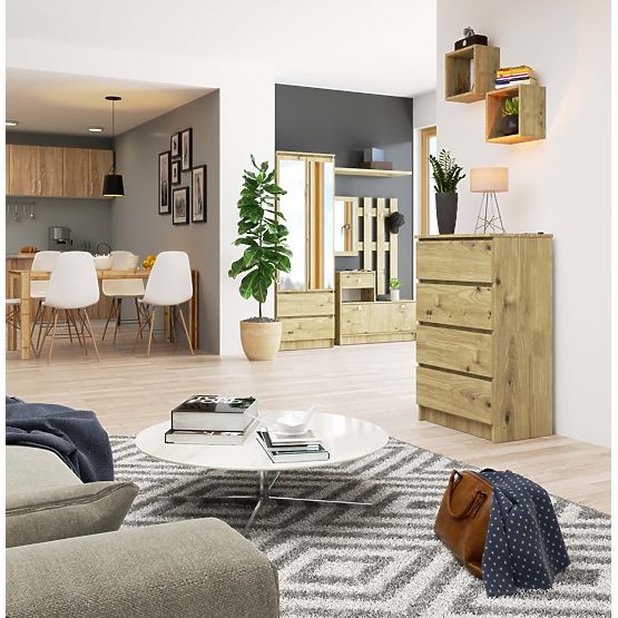 COMMODE K60 4TIROIRS CHÊNE ARTISAN