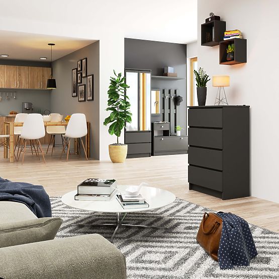 COMMODE K60 4TIROIRS CLP PK GRIS GRAPHITE