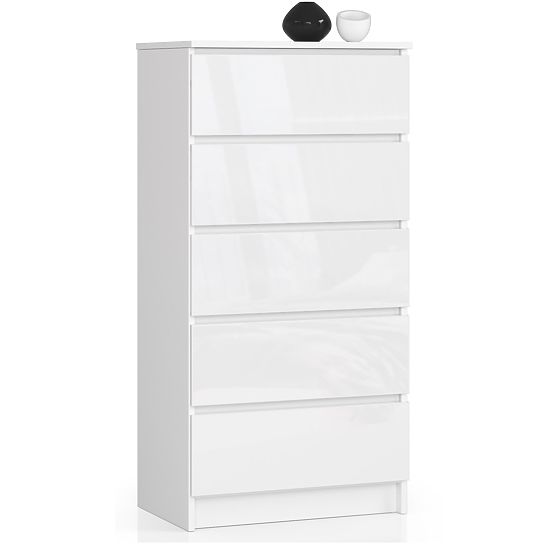 COMMODE K60 5TIROIRS CLP PK BLANC BRILLANT