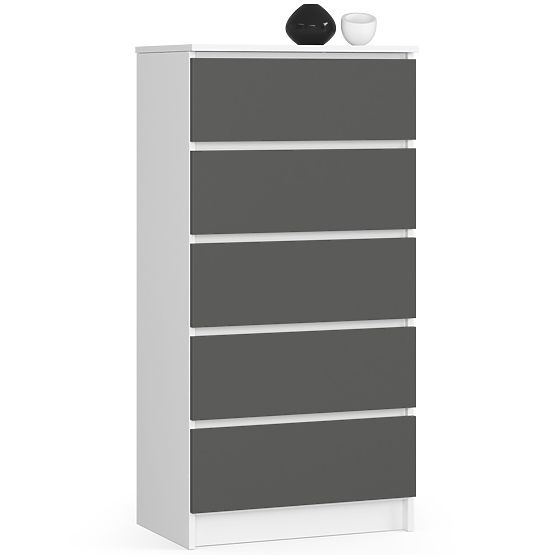 COMMODE K60 5TIROIRS CLP PK BLANC / GRIS