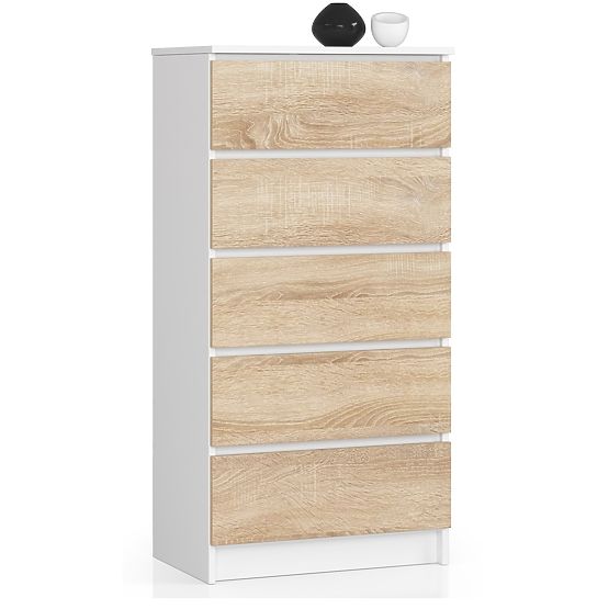 COMMODE K60 5TIROIRS CLP PK BLANC / SONOMA
