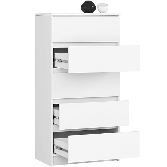 COMMODE K60 5TIROIRS CLP PK BLANCHE