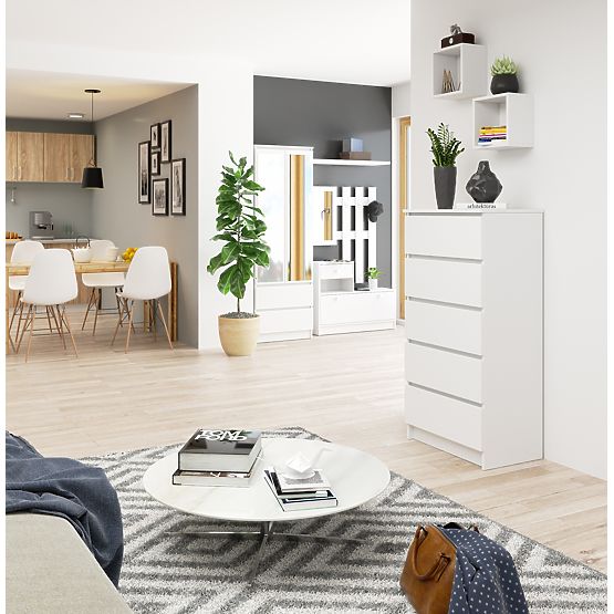 COMMODE K60 5TIROIRS CLP PK BLANCHE