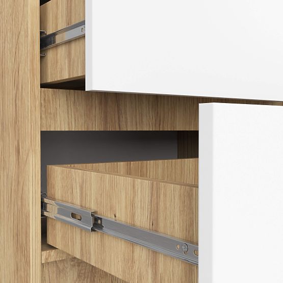 COMMODE K60 5TIROIRS CLP PK CHÊNE ARTISAN / BLANC