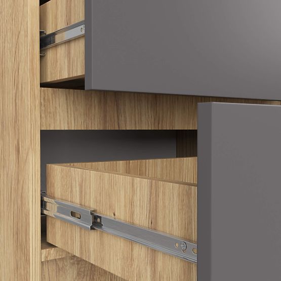 COMMODE K60 5TIROIRS CLP PK CHÊNE ARTISAN / GRIS