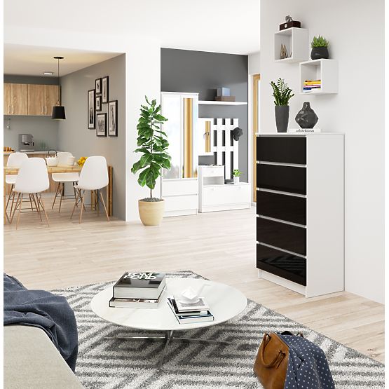 COMMODE K60 5TIROIRS CLP PK NOIR BRILLANT