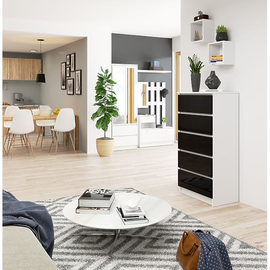 COMMODE K60 5TIROIRS CLP PK NOIR BRILLANT