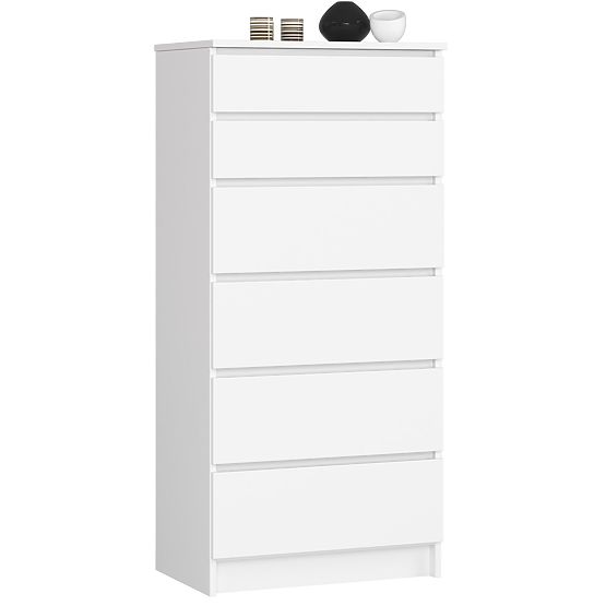 COMMODE K60 6TIROIRS CLP PK BLANCHE