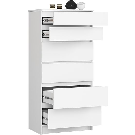 COMMODE K60 6TIROIRS CLP PK BLANCHE
