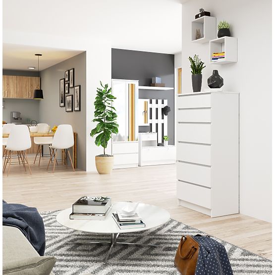 COMMODE K60 6TIROIRS CLP PK BLANCHE