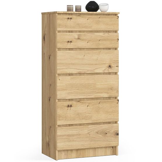 COMMODE K60 6TIROIRS CLP PK CHÊNE ARTISAN