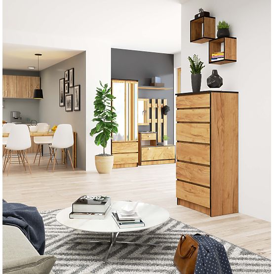 COMMODE K60 6TIROIRS CLP PK CHÊNE CRAFT