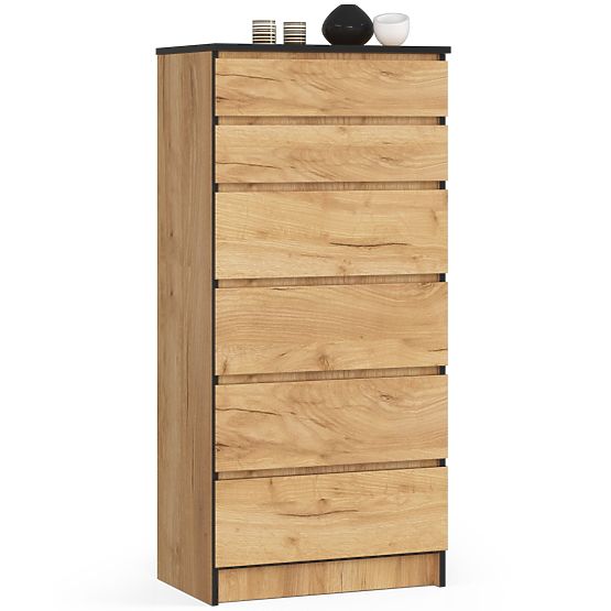COMMODE K60 6TIROIRS CLP PK CHÊNE CRAFT