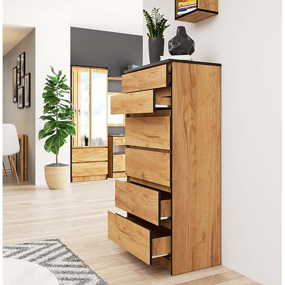 COMMODE K60 6TIROIRS CLP PK CHÊNE CRAFT