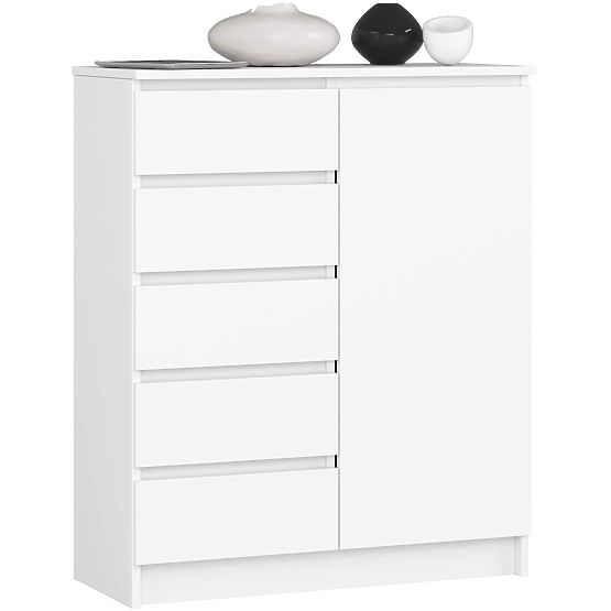 COMMODE K80 1D 5T PK BLANCHE