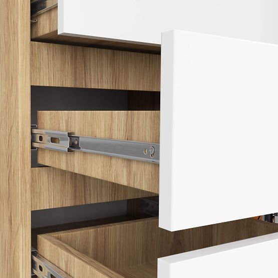 COMMODE K80 1D 5T PK CHÊNE ARTISAN / BLANC