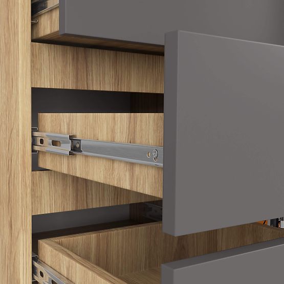 COMMODE K80 1D 5T PK CHÊNE ARTISAN / GRIS GRAPHITE