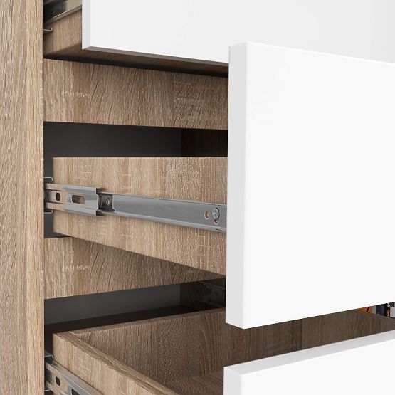 COMMODE K80 1D 5T PK CHÊNE SONOMA / BLANC