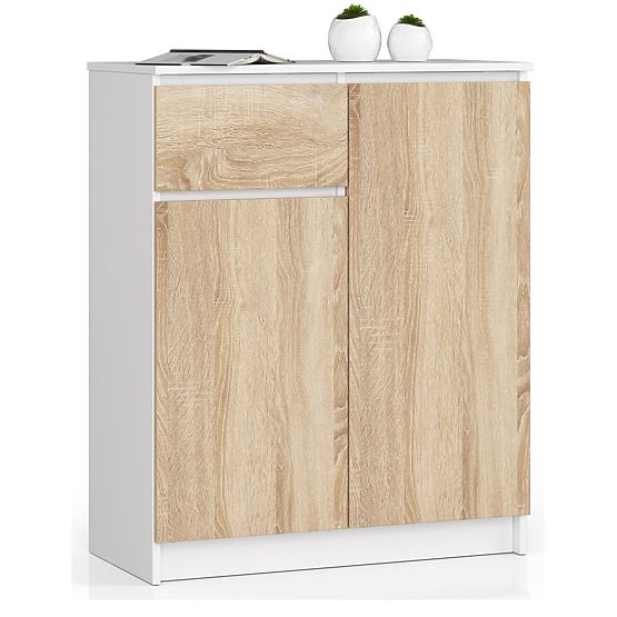 COMMODE K80 2D 1SZ CLP PK BLANC / CHÊNE SONOMA