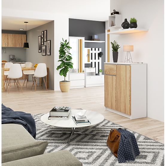 COMMODE K80 2D 1SZ CLP PK BLANC / CHÊNE SONOMA