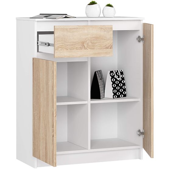 COMMODE K80 2D 1SZ CLP PK BLANC / CHÊNE SONOMA