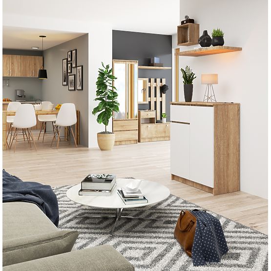 COMMODE K80 2D 1SZ CLP PK CHÊNE SONOMA / BLANC