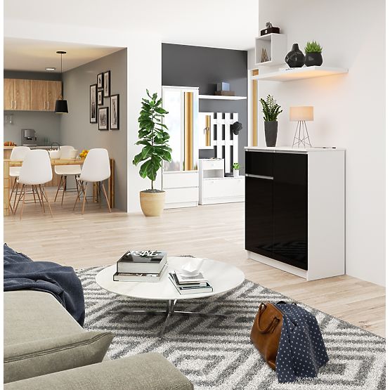 COMMODE K80 2D 1SZ CLP PK NOIR BRILLANT