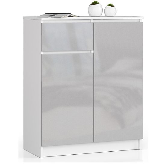 COMMODE K80 2D 1T CLP PK MÉTALLIQUE BRILLANT