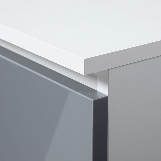 COMMODE K80 2D 1T CLP PK MÉTALLIQUE BRILLANT