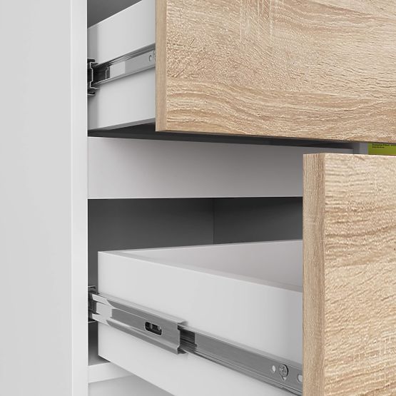 COMMODE K80 JERRY 1D 3SZ PK BLANC / CHÊNE SONOMA