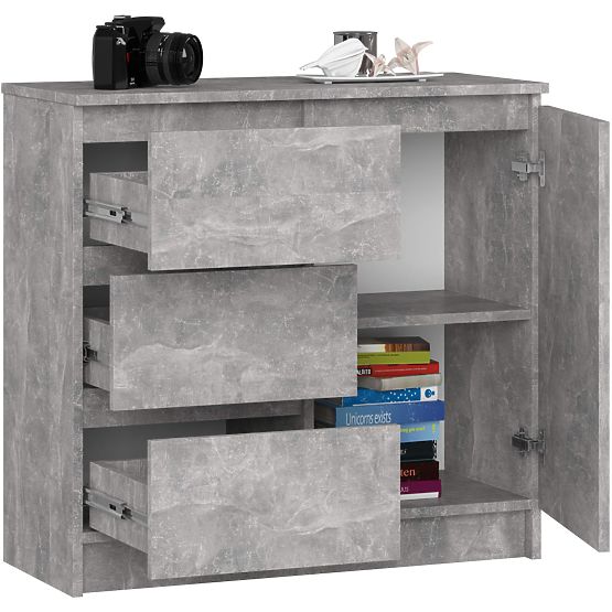 COMMODE K80 JERRY 1D 3T PK BÉTON