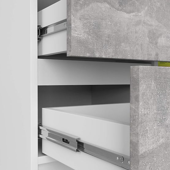 COMMODE K80 JERRY 1D 3T PK BLANC / BÉTON