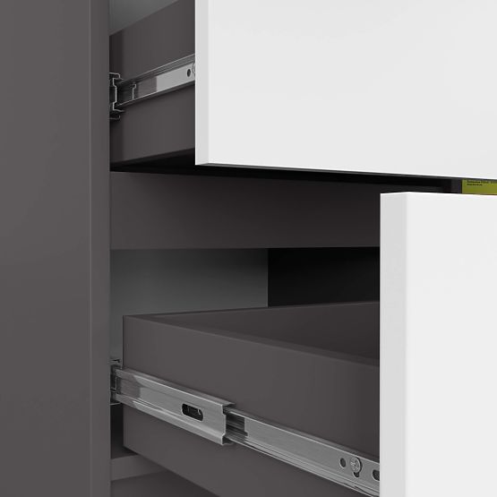 COMMODE K80 JERRY 1D 3T PK GRIS GRAPHITE / BLANC