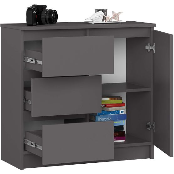 COMMODE K80 JERRY 1D 3T PK GRIS GRAPHITE