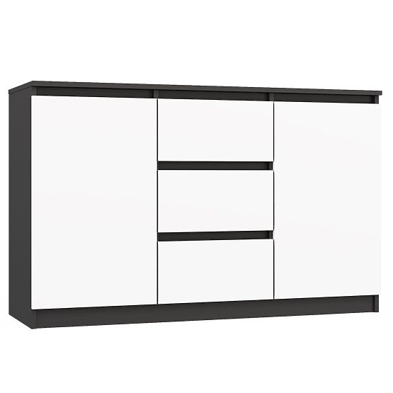 Commode Malwa 2D3S ANTHRACITE BLANC