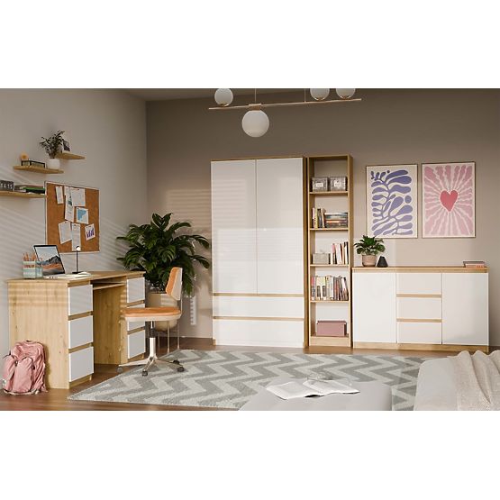 Commode Malwa 2D3S CHÊNE ARTISAN BLANC