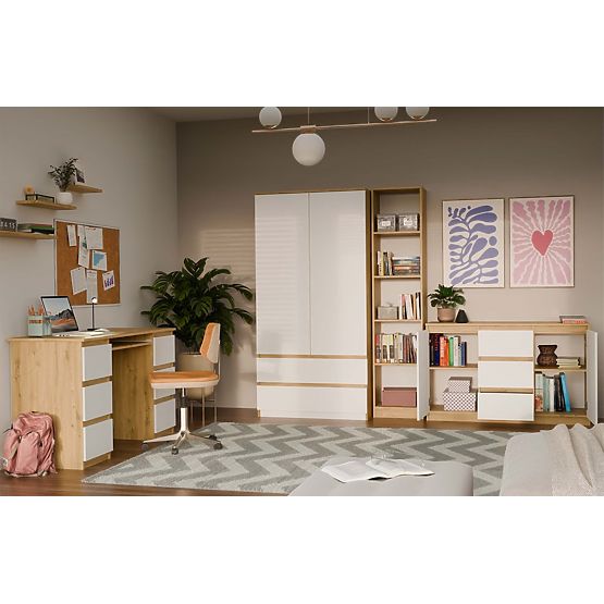 Commode Malwa 2D3S CHÊNE ARTISAN BLANC