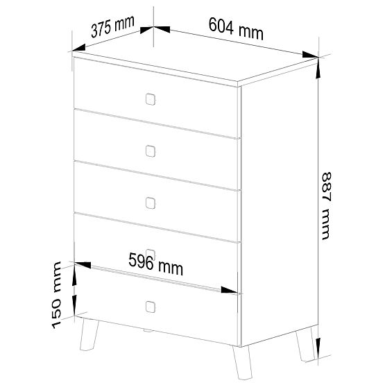 COMMODE MOBI K-05 BLANC NOIR