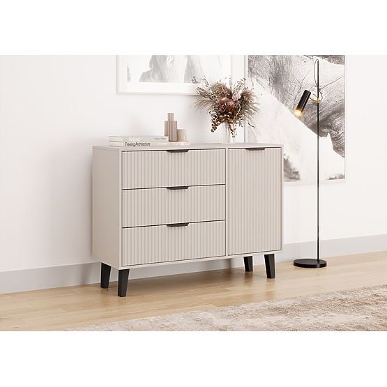 Commode Scandi 1D3S SLIM BEIGE CACHEMIRE