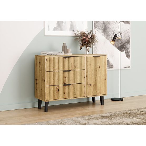 Commode Scandi 1D3S SLIM CHÊNE ARTISAN