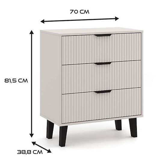 Commode Scandi 3S SLIM CACHEMIRE BEIGE