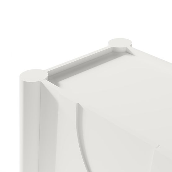 Commode trois portes Lunaria avec façade fraisée, blanche