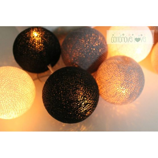Coton lumineuse billes graphite