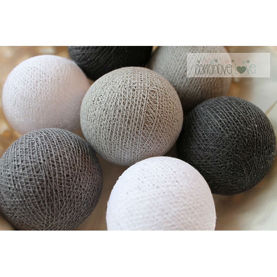 Coton lumineuse billes graphite