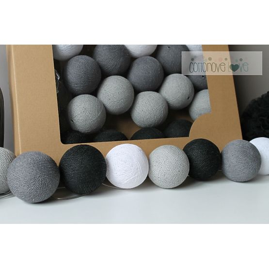 Coton lumineuse billes graphite
