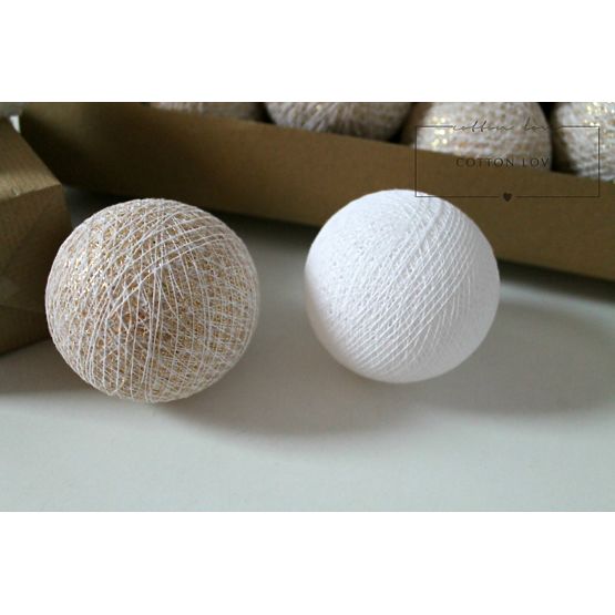 Coton lumineuse billes or